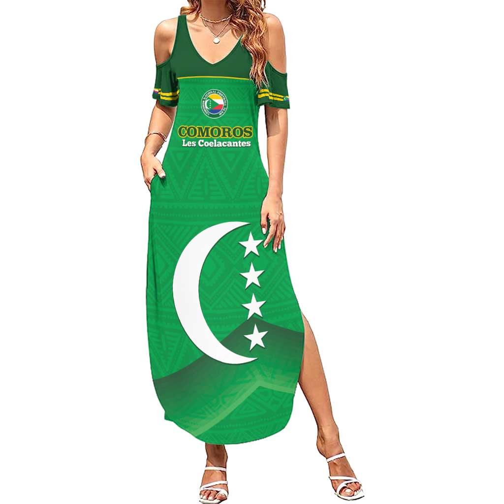 Custom Comoros Football Summer Maxi Dress Allez Les Coelacantes - Wonder Print Shop