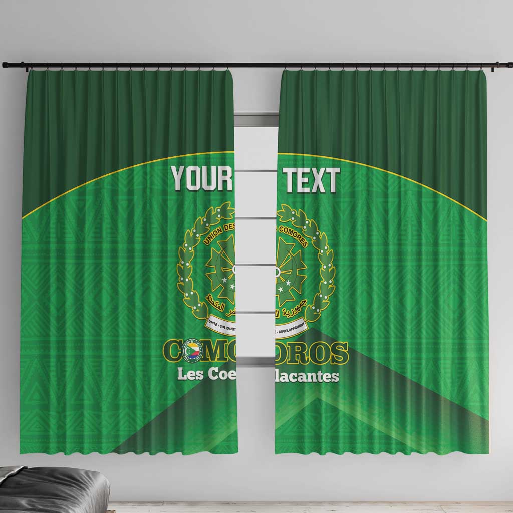 Custom Comoros Football Window Curtain Allez Les Coelacantes - Wonder Print Shop