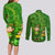 Happy St Patricks Day Couples Matching Long Sleeve Bodycon Dress and Long Sleeve Button Shirt 2024 Irish Shamrocks With Lucky Leprechaun - Wonder Print Shop