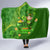 Happy St Patricks Day Hooded Blanket 2024 Irish Shamrocks With Lucky Leprechaun