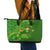 Happy St Patricks Day Leather Tote Bag 2024 Irish Shamrocks With Lucky Leprechaun - Wonder Print Shop