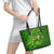 Happy St Patricks Day Leather Tote Bag 2024 Irish Shamrocks With Lucky Leprechaun - Wonder Print Shop