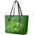 Happy St Patricks Day Leather Tote Bag 2024 Irish Shamrocks With Lucky Leprechaun - Wonder Print Shop