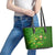 Happy St Patricks Day Leather Tote Bag 2024 Irish Shamrocks With Lucky Leprechaun - Wonder Print Shop