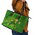 Happy St Patricks Day Leather Tote Bag 2024 Irish Shamrocks With Lucky Leprechaun - Wonder Print Shop