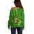 Happy St Patricks Day Off Shoulder Sweater 2024 Irish Shamrocks With Lucky Leprechaun - Wonder Print Shop