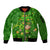 Happy St Patricks Day Sleeve Zip Bomber Jacket 2024 Irish Shamrocks With Lucky Leprechaun - Wonder Print Shop