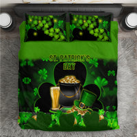 Green St. Patrick’s Day bedding set, shamrocks and cauldron with “St. Patrick’s Day”
