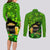 Happy St Patricks Day Couples Matching Long Sleeve Bodycon Dress and Long Sleeve Button Shirt La Fheile Padraig Shamrock Style - Wonder Print Shop