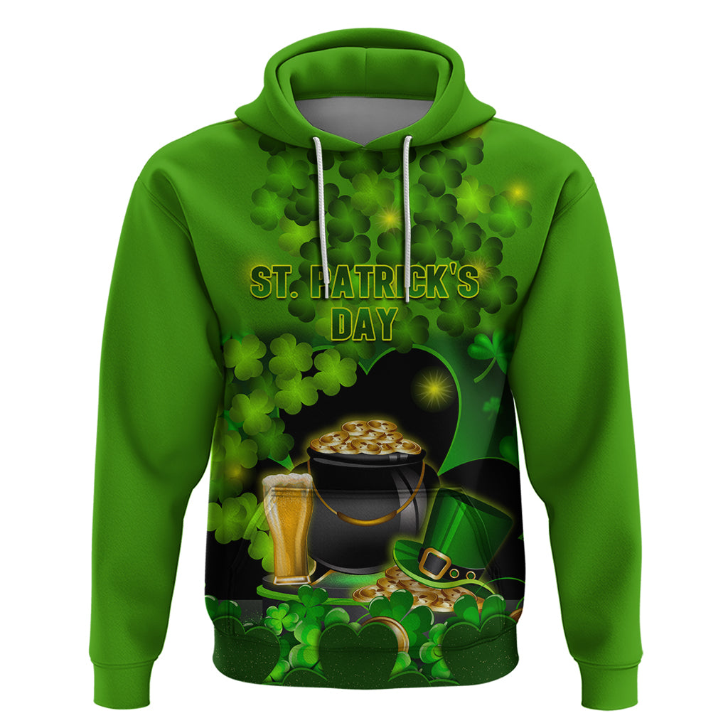 Happy St Patricks Day Hoodie La Fheile Padraig Shamrock Style - Wonder Print Shop