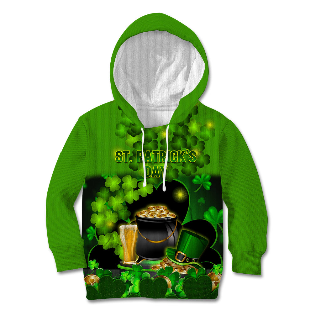 Happy St Patricks Day Kid Hoodie La Fheile Padraig Shamrock Style - Wonder Print Shop