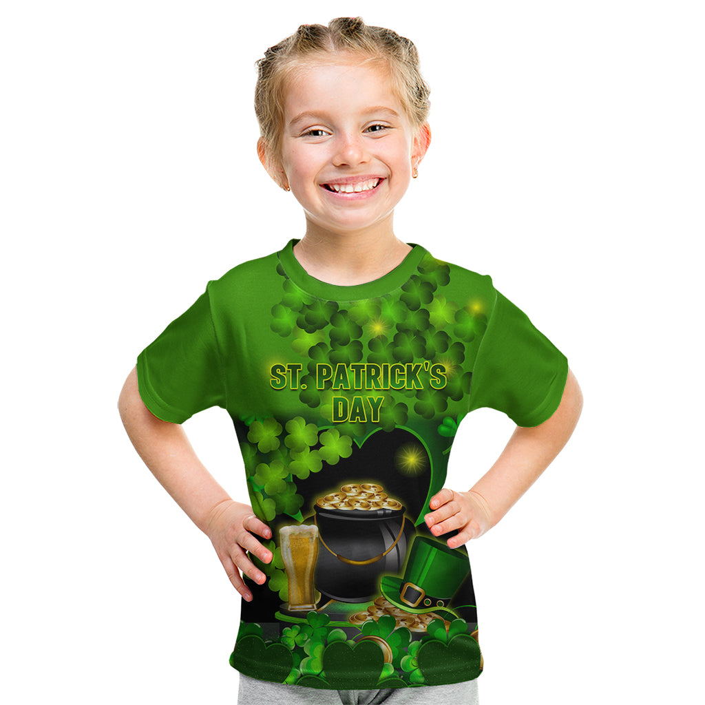 Happy St Patricks Day Kid T Shirt La Fheile Padraig Shamrock Style - Wonder Print Shop