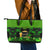 Happy St Patricks Day Leather Tote Bag La Fheile Padraig Shamrock Style - Wonder Print Shop