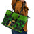 Happy St Patricks Day Leather Tote Bag La Fheile Padraig Shamrock Style - Wonder Print Shop