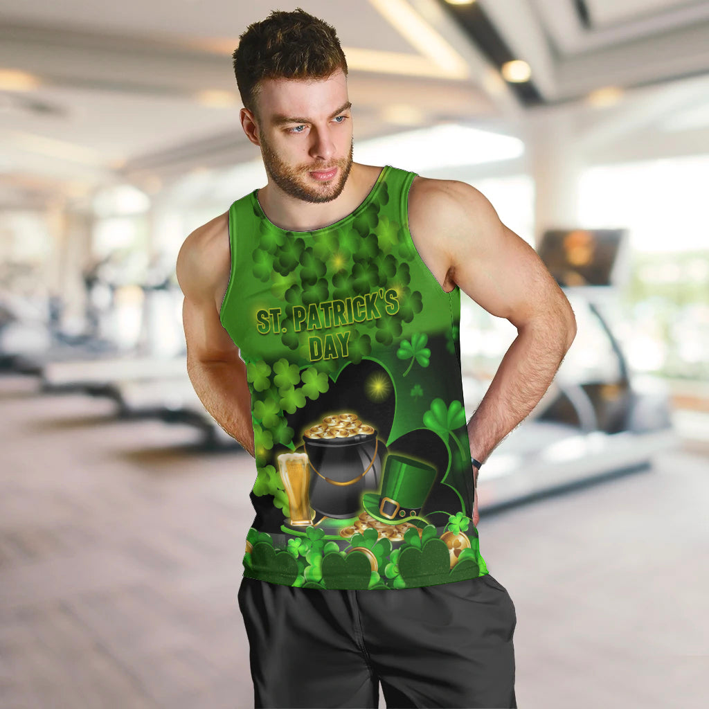 Happy St Patricks Day Men Tank Top La Fheile Padraig Shamrock Style - Wonder Print Shop