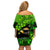 Happy St Patricks Day Off Shoulder Short Dress La Fheile Padraig Shamrock Style - Wonder Print Shop