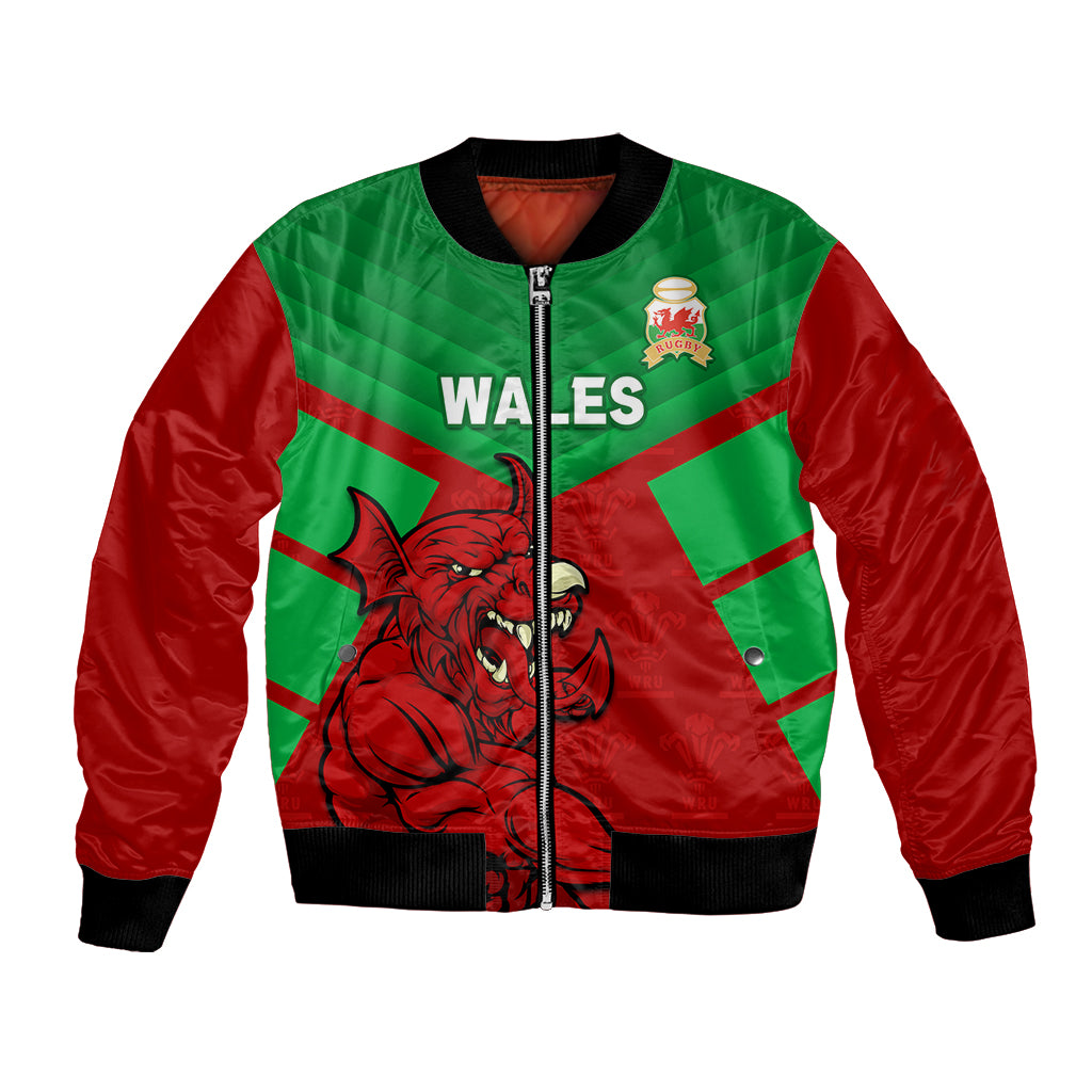 Custom Wales Rugby Bomber Jacket 2024 Six Nations Come On Cymru Mascot Sporty - Wonder Print Shop