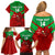 Custom Wales Rugby Family Matching Off Shoulder Short Dress and Hawaiian Shirt 2024 Six Nations Come On Cymru Mascot Sporty - Wonder Print Shop