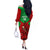 Custom Wales Rugby Off The Shoulder Long Sleeve Dress 2024 Six Nations Come On Cymru Mascot Sporty - Wonder Print Shop