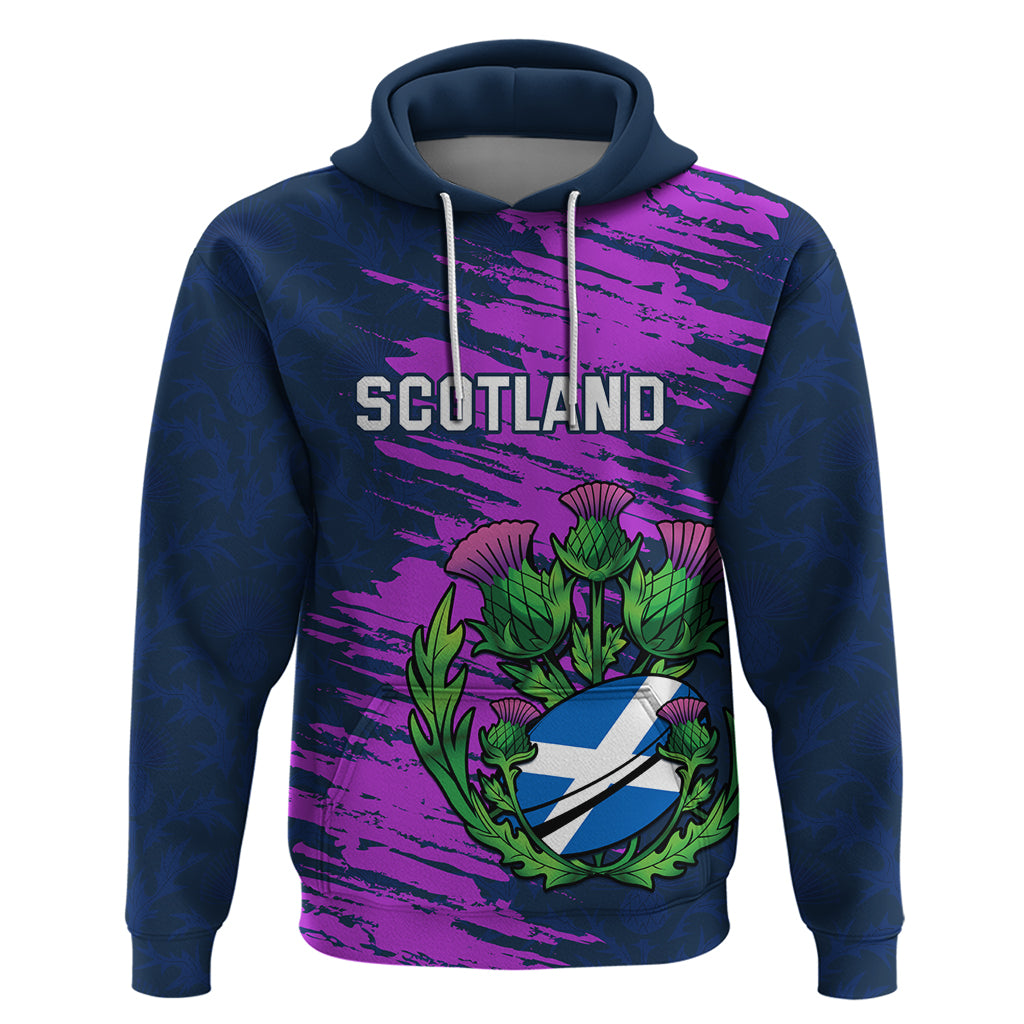 Custom Scotland Rugby Hoodie 2024 Six Nations Go Scottish Thistle - Wonder Print Shop