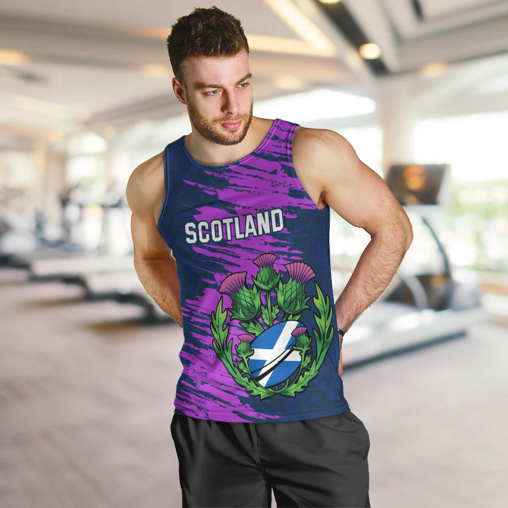 Custom Scotland Rugby Men Tank Top 2024 Six Nations Go Scottish Thistle - Wonder Print Shop