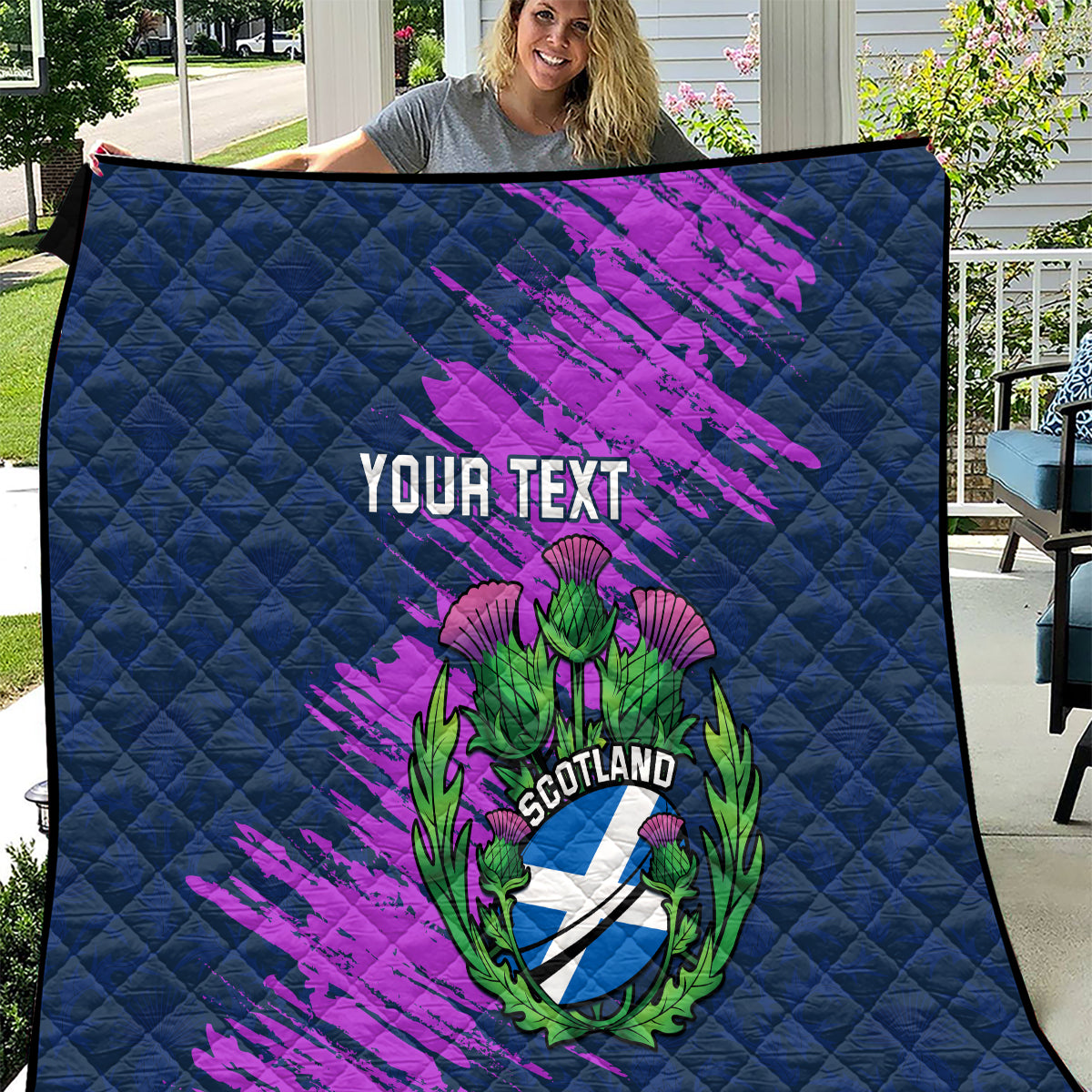 Custom Scotland Rugby Quilt 2024 Six Nations Go Scottish Thistle