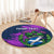 Custom Scotland Rugby Round Carpet 2024 Six Nations Go Scottish Thistle