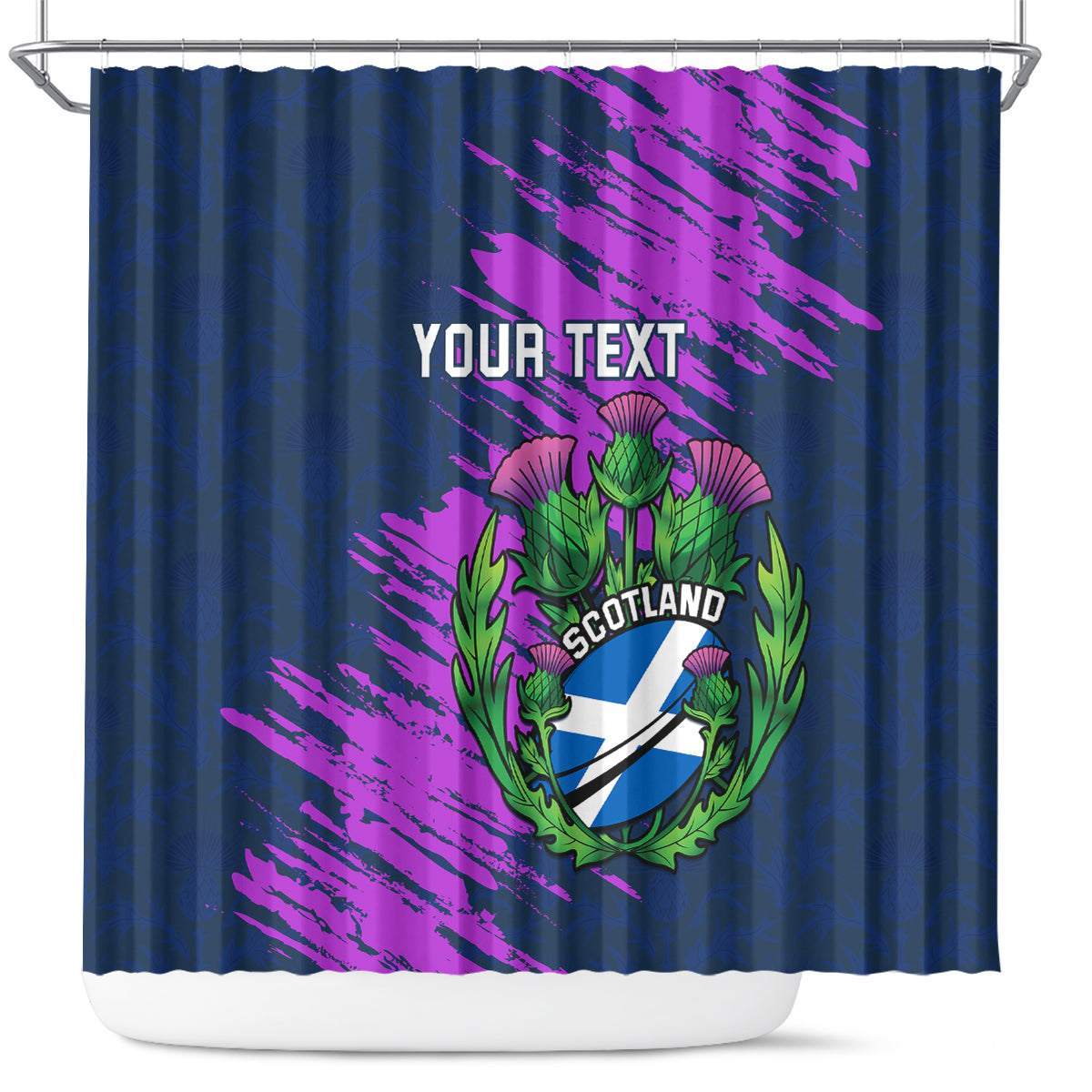 Custom Scotland Rugby Shower Curtain 2024 Six Nations Go Scottish Thistle