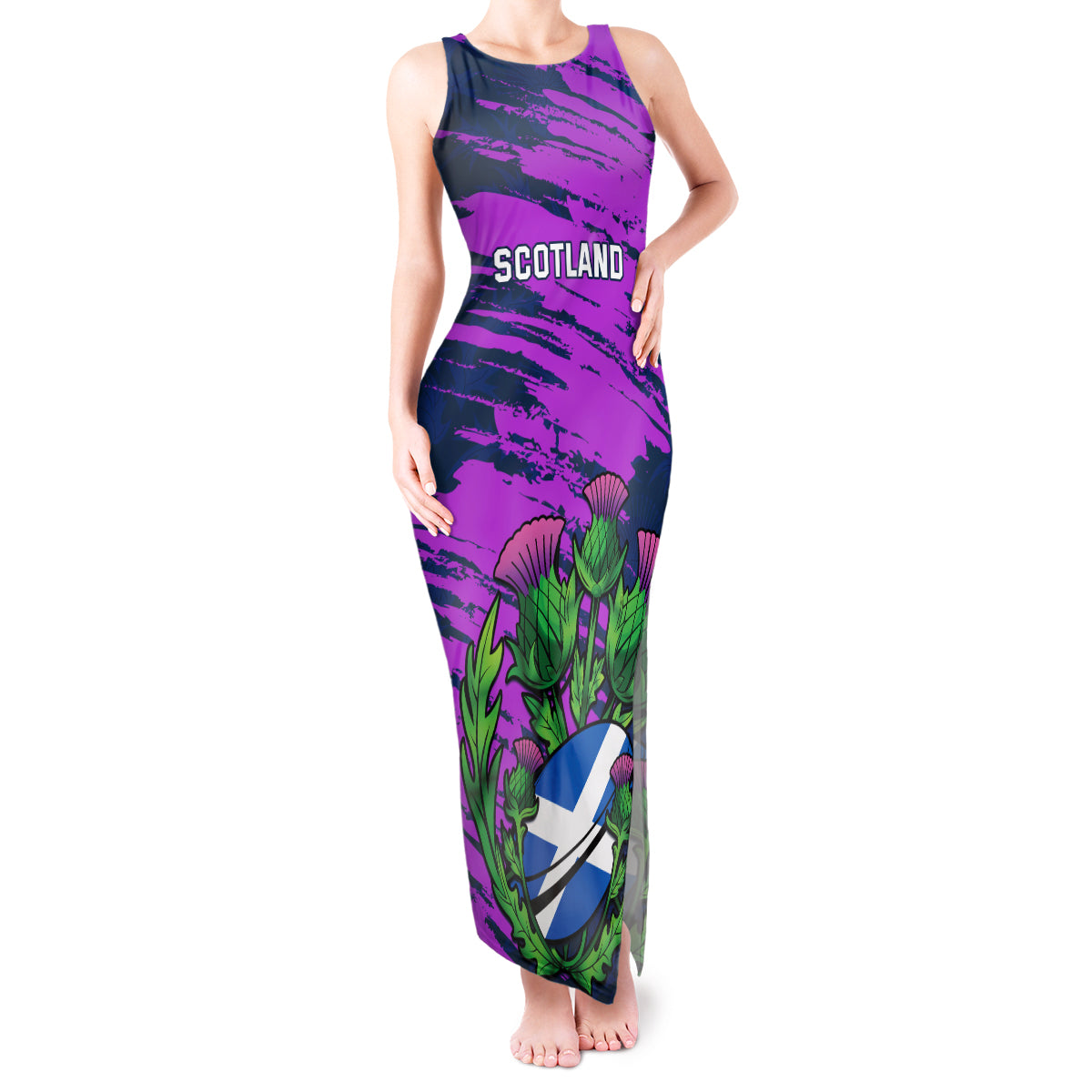 custom-scotland-rugby-tank-maxi-dress-2024-six-nations-go-scottish-thistle