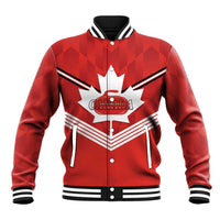 Personalized Canada Curling Baseball Jacket Maple Leaf Red Version - Wonder Print Shop