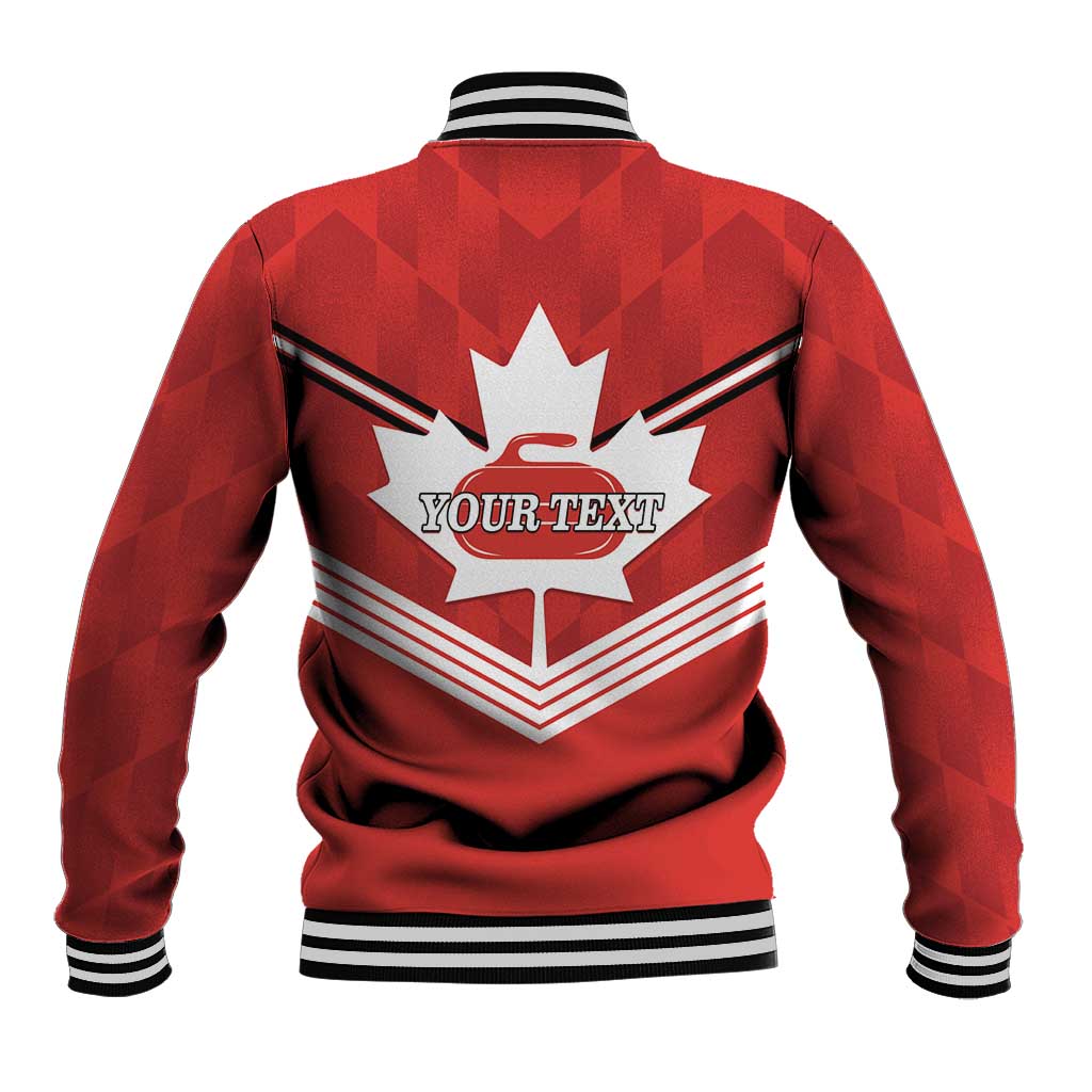 Personalized Canada Curling Baseball Jacket Maple Leaf Red Version - Wonder Print Shop