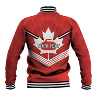 Personalized Canada Curling Baseball Jacket Maple Leaf Red Version - Wonder Print Shop