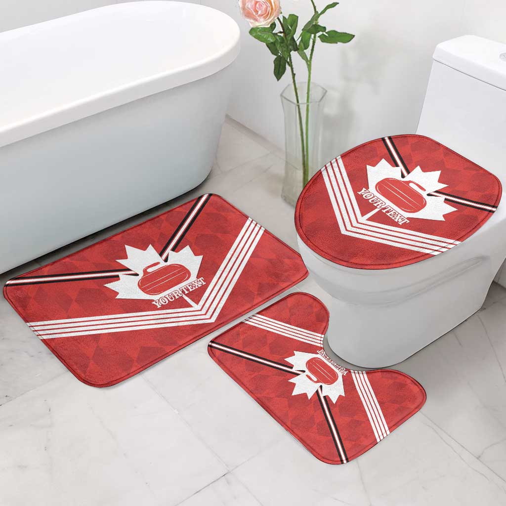 Personalized Canada Curling Bathroom Set Maple Leaf Red Version - Wonder Print Shop