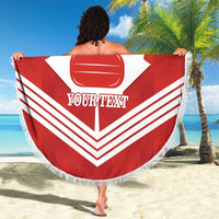 Personalized Canada Curling Beach Blanket Maple Leaf Red Version - Wonder Print Shop
