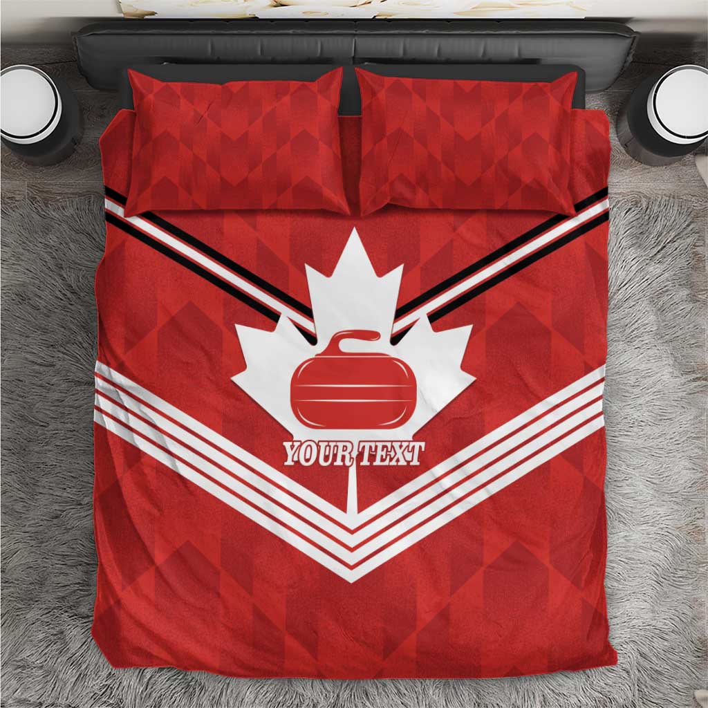 Personalized Canada Curling Bedding Set Maple Leaf Red Version - Wonder Print Shop