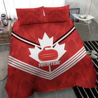 Personalized Canada Curling Bedding Set Maple Leaf Red Version - Wonder Print Shop