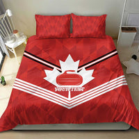 Personalized Canada Curling Bedding Set Maple Leaf Red Version - Wonder Print Shop