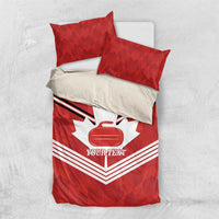 Personalized Canada Curling Bedding Set Maple Leaf Red Version - Wonder Print Shop