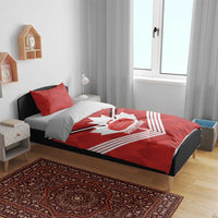 Personalized Canada Curling Bedding Set Maple Leaf Red Version - Wonder Print Shop