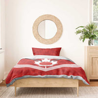 Personalized Canada Curling Bedding Set Maple Leaf Red Version - Wonder Print Shop