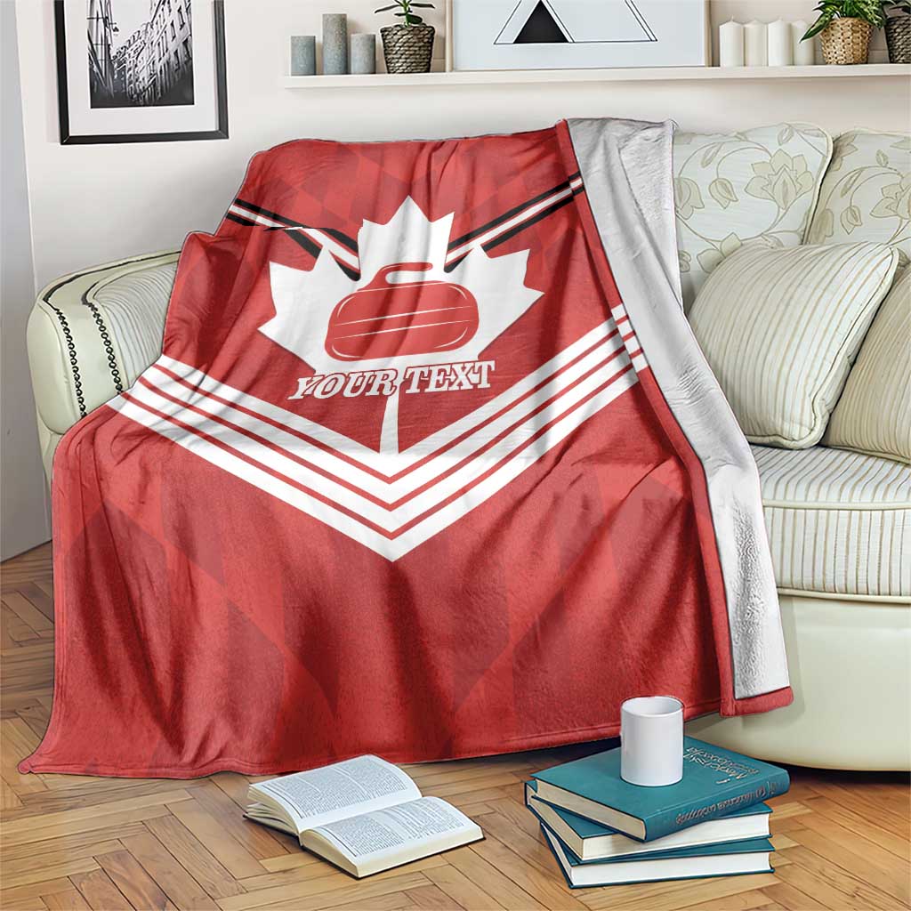 Personalized Canada Curling Blanket Maple Leaf Red Version - Wonder Print Shop