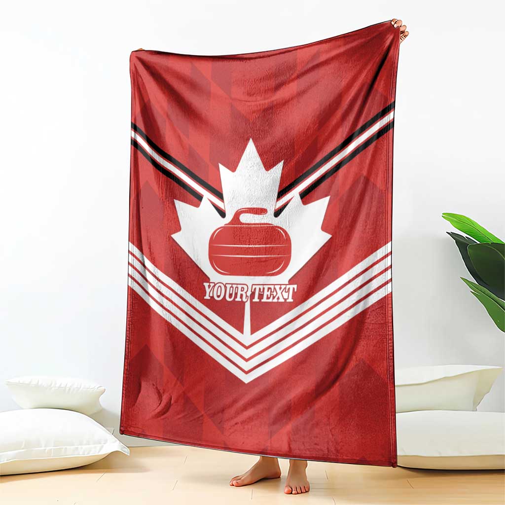 Personalized Canada Curling Blanket Maple Leaf Red Version - Wonder Print Shop