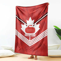 Personalized Canada Curling Blanket Maple Leaf Red Version - Wonder Print Shop