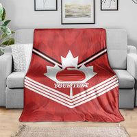 Personalized Canada Curling Blanket Maple Leaf Red Version - Wonder Print Shop