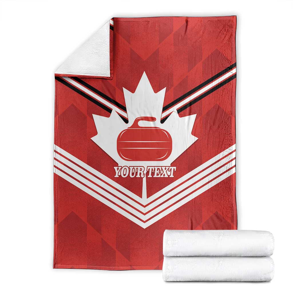Personalized Canada Curling Blanket Maple Leaf Red Version - Wonder Print Shop