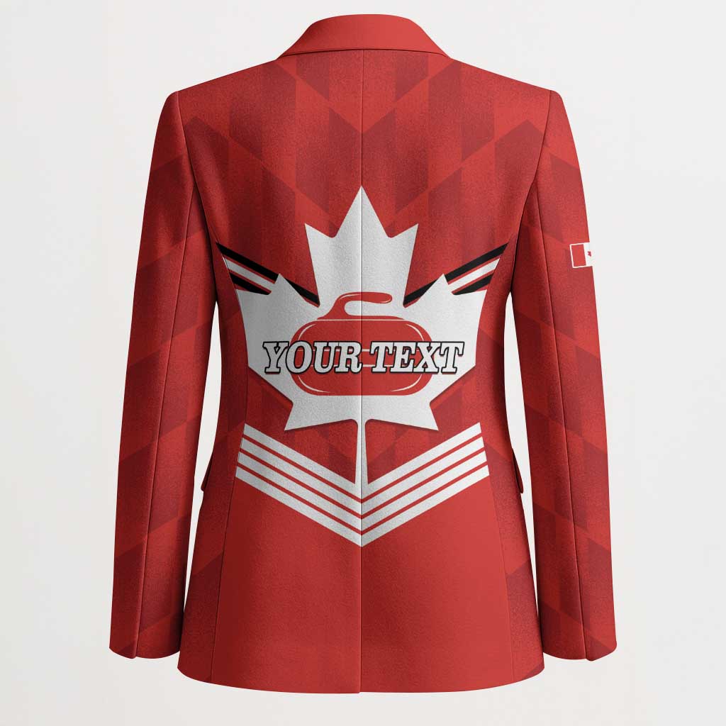 Personalized Canada Curling Blazer Maple Leaf Red Version - Wonder Print Shop