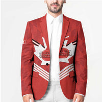 Personalized Canada Curling Blazer Maple Leaf Red Version - Wonder Print Shop