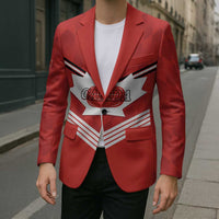 Personalized Canada Curling Blazer Maple Leaf Red Version - Wonder Print Shop