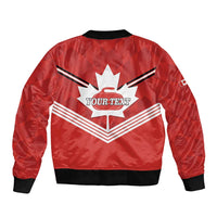 Personalized Canada Curling Bomber Jacket Maple Leaf Red Version - Wonder Print Shop