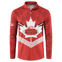 Personalized Canada Curling Button Sweatshirt Maple Leaf Red Version - Wonder Print Shop